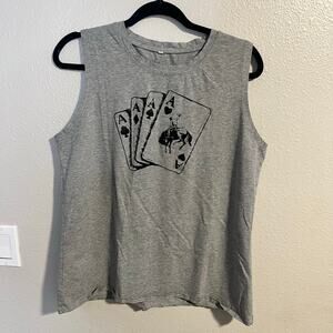Western Boutique Graphic Aces Playing Card Tank Top Size XL